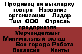 Продавец на выкладку товара › Название организации ­ Лидер Тим, ООО › Отрасль предприятия ­ Мерчендайзинг › Минимальный оклад ­ 26 000 - Все города Работа » Вакансии   . Ханты-Мансийский,Белоярский г.